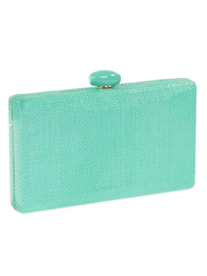 Clutch fiesta efecto rafia abalorio verde