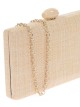 Clutch fiesta efecto rafia abalorio beige