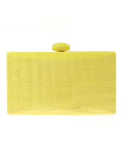 Clutch fiesta efecto rafia abalorio amarillo