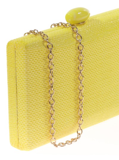 Clutch fiesta efecto rafia abalorio amarillo 2