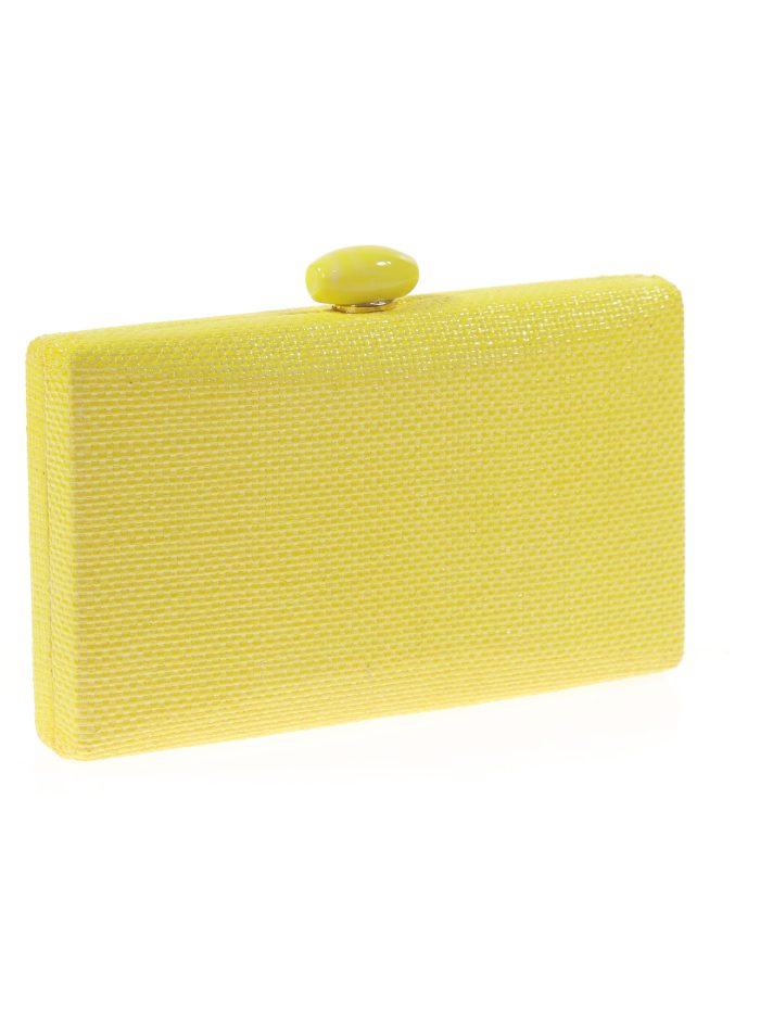 Clutch festa efeito ráfia miçanga amarela