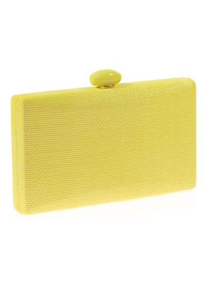 Clutch fiesta efecto rafia abalorio amarillo
