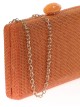 Clutch fiesta efecto rafia abalorio naranja