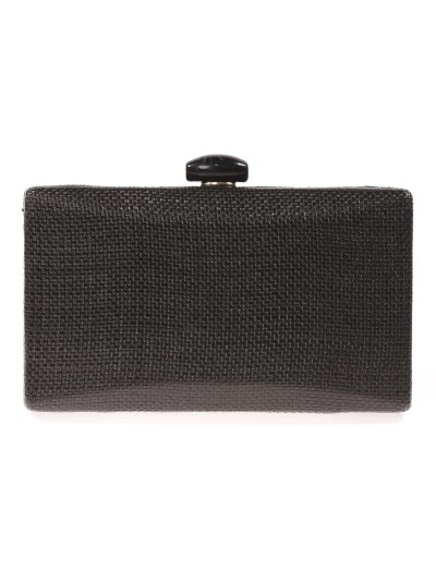 Clutch fiesta efecto rafia abalorio negro