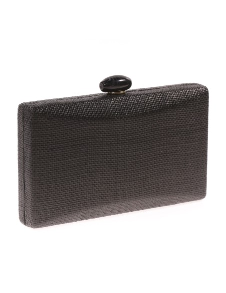 Clutch fiesta efecto rafia abalorio negro