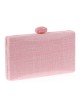 Clutch fiesta efecto rafia abalorio rosa