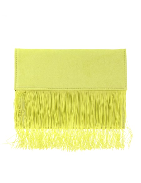 Cartera fiesta antelina flecos lima