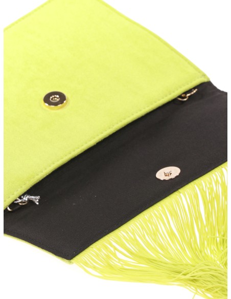 Cartera fiesta antelina flecos lima