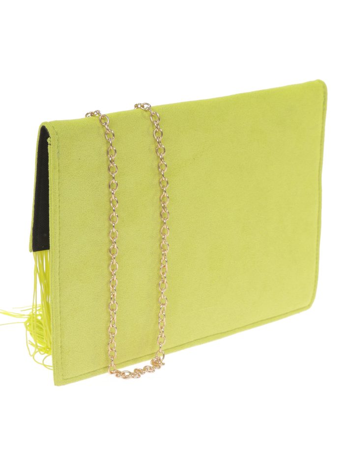Fringed suede effect clutch lima