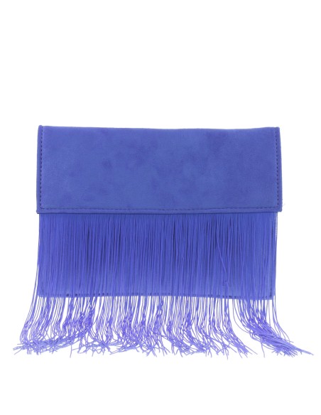 Cartera fiesta antelina flecos azulon