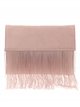 Fringed suede effect clutch rosa-palo