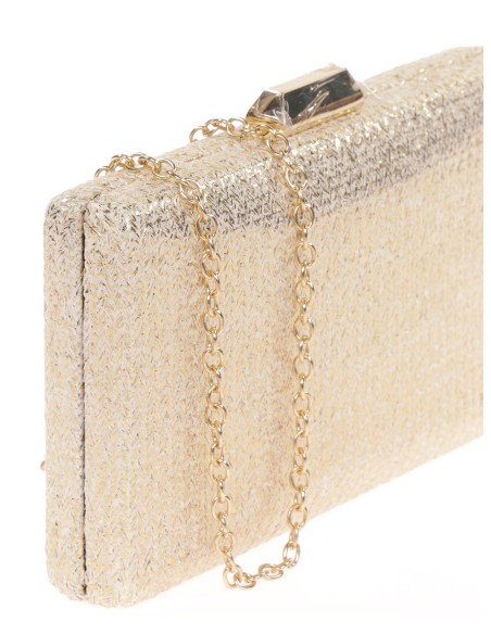 Clutch fiesta rafia oro-claro