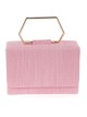 Clutch fiesta polipiel efecto rafia rosa