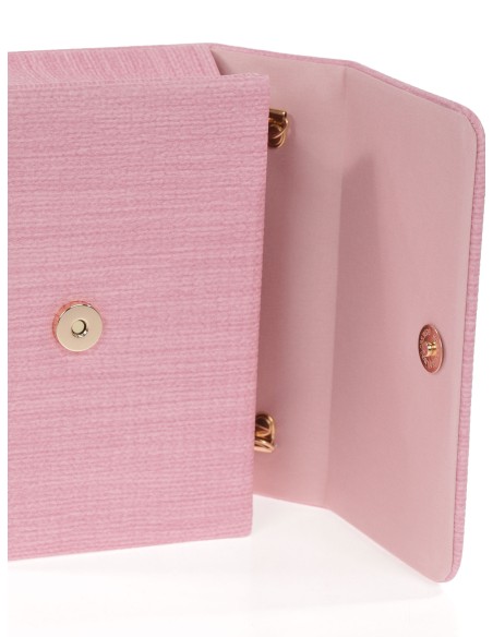 Clutch fiesta polipiel efecto rafia rosa