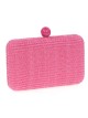 Clutch fiesta efecto rafia abalorio fucsia