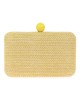 Clutch fiesta efecto rafia abalorio amarillo
