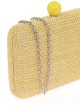 Clutch fiesta efecto rafia abalorio amarillo