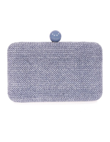 Clutch fiesta efecto rafia abalorio azulon