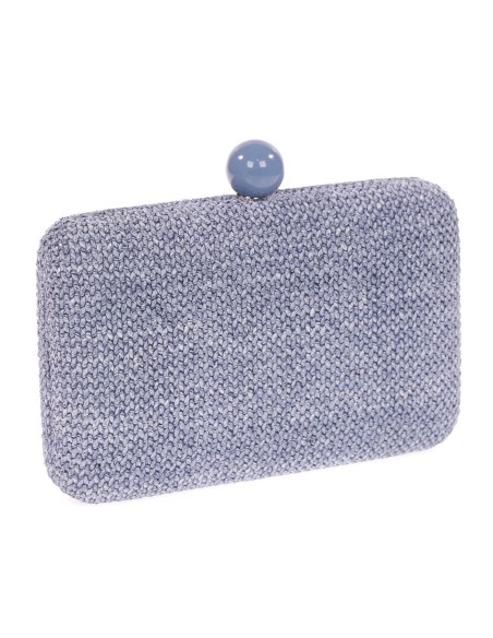 Clutch fiesta efecto rafia abalorio azulon