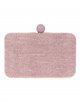 Raffia effect clutch with stone bead rosa