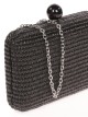 Clutch fiesta efecto rafia abalorio negro