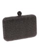 Clutch fiesta efecto rafia abalorio negro