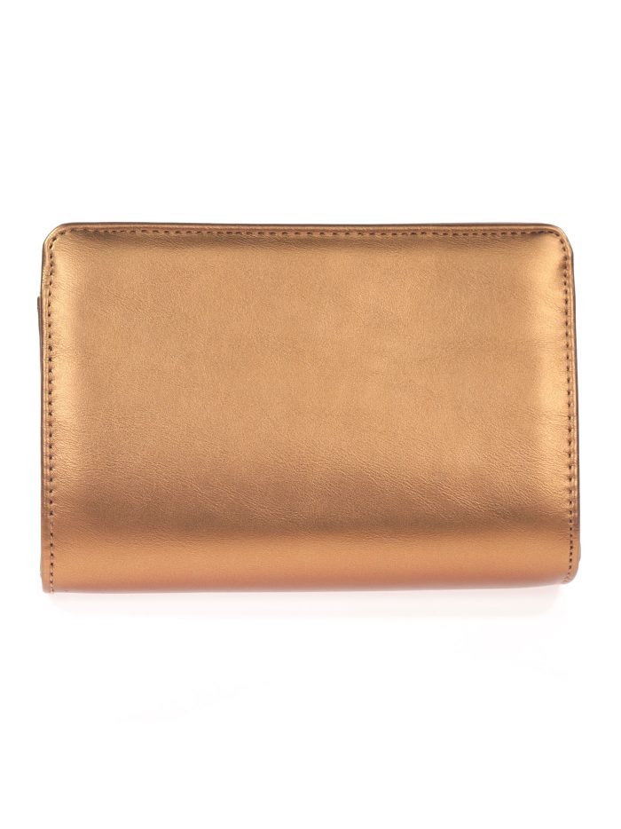 Cartera fiesta polipiel cadena bronce
