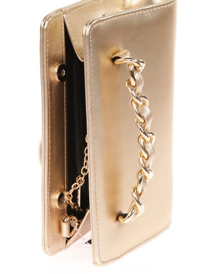 Borsa da festa in ecopelle con catena dorata