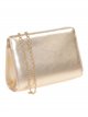 Faux leather clutch with chain oro