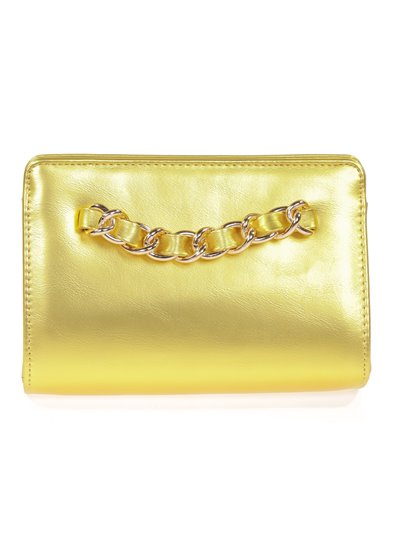 Faux leather clutch with chain lima