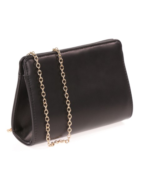 Cartera fiesta polipiel cadena negro
