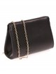 Faux leather clutch with chain negro