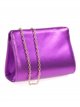 Faux leather clutch with chain morado