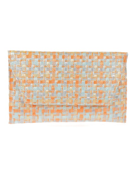 Cartera fiesta efecto rafia multi-verde