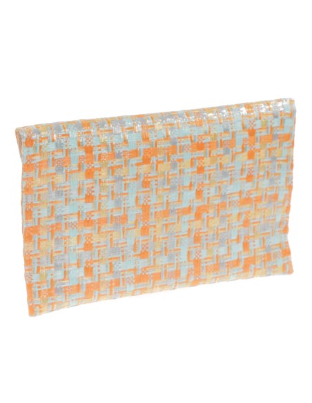 Cartera fiesta efecto rafia multi-verde