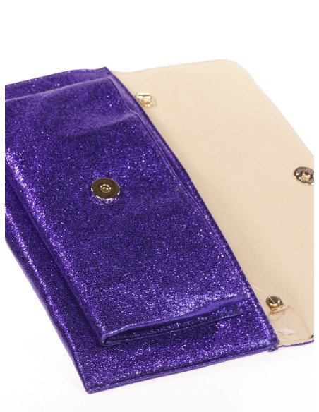 Cartera fiesta polipiel metalizada azulon