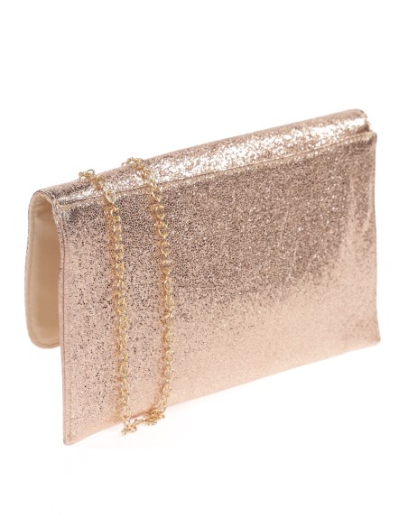 Cartera fiesta polipiel metalizada champan