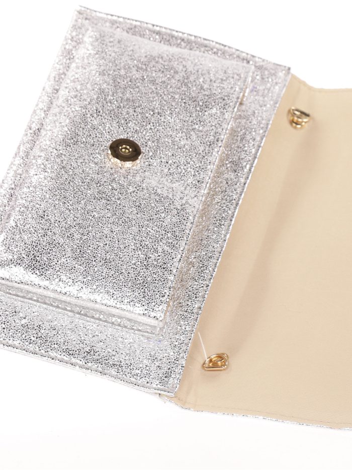 Metallic silberne Kunstleder-Partyhandtasche