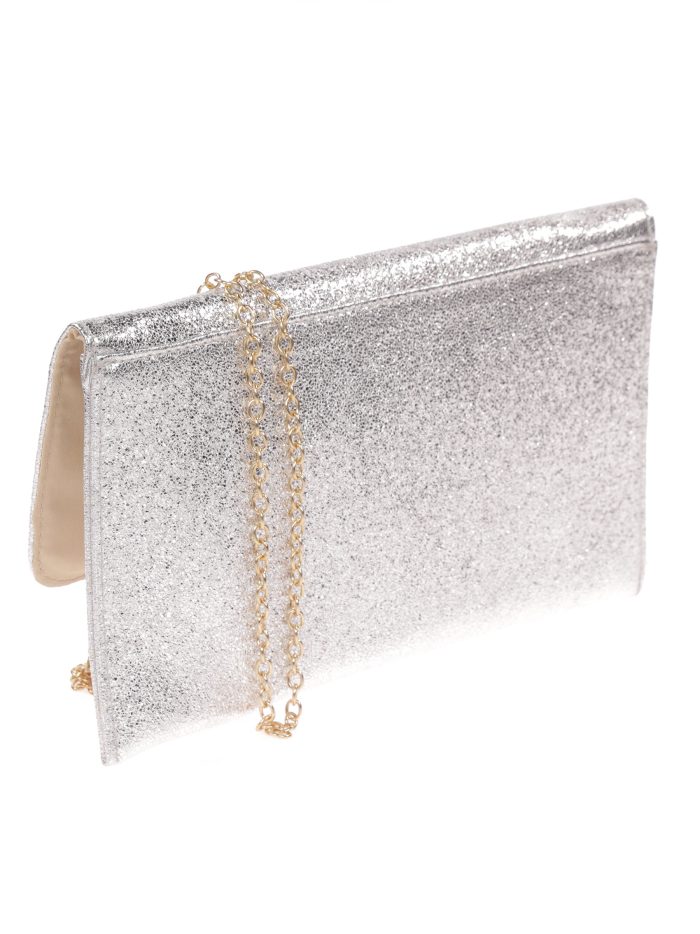 Metallic silberne Kunstleder-Partyhandtasche