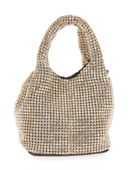 Mini saca fiesta pedrería oro-claro