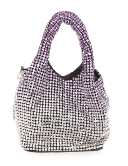 Mini saca fiesta pedrería morado