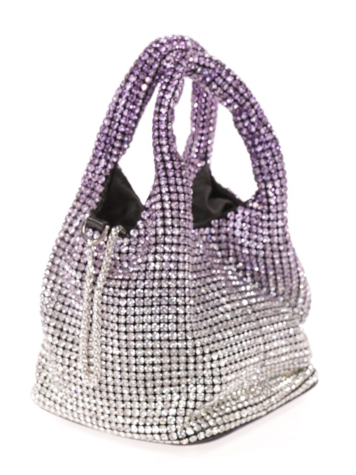 Mini saca fiesta pedrería morado