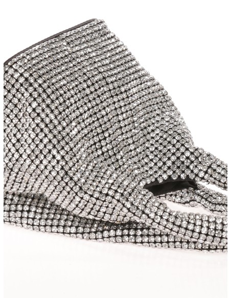 Mini saca fiesta pedrería negro-plata