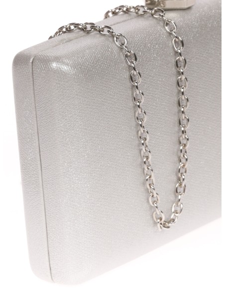Clutch fiesta metalizado plata
