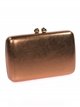 Faux leather clutch bronce
