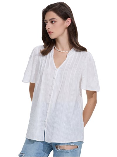 Camisa franja manga volantes blanco (M-L-XL-XXL)