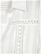 Camisa franja puntillas blanco (M-L-XL-XXL)
