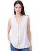 Embroidered linen effect floral blouse (M-L-XL-XXL)