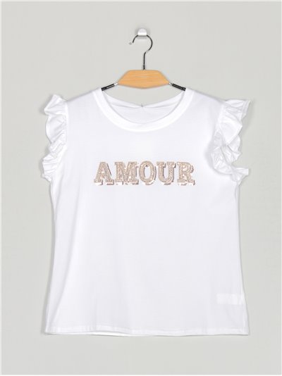 Camiseta amour strass (M/L-XL/XXL)