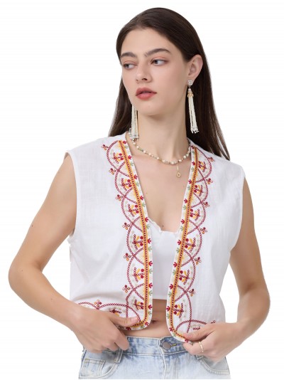 Embroidered waistcoat blanco (S-M-L-XL)